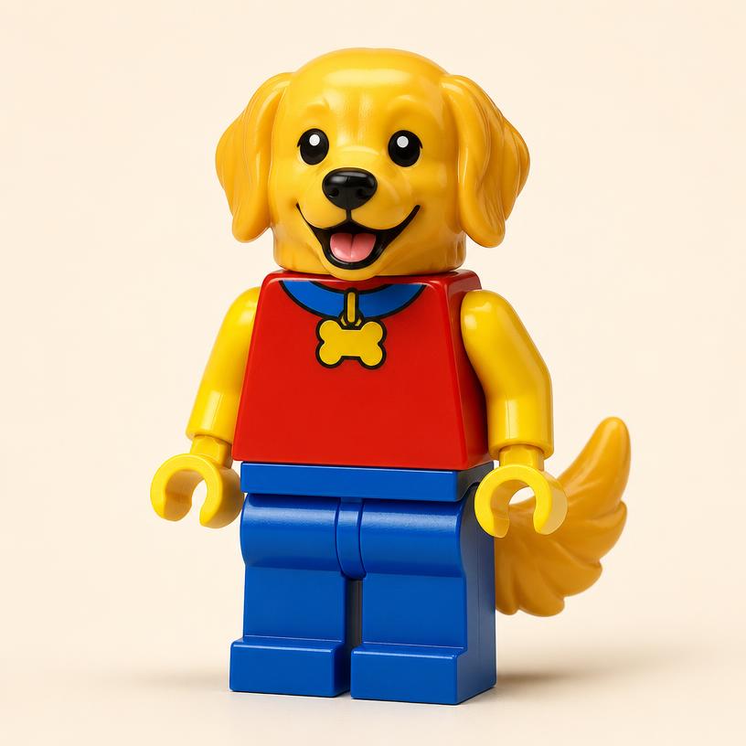Куче, пресъздадено като фигурка от LEGO тухлички